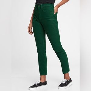 Gap Green Cigarette High Rise Corduroy 29/8 Tall